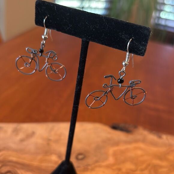Handmade Fair Trade Recycled Bicycle Earrings - Picture 1 of 5